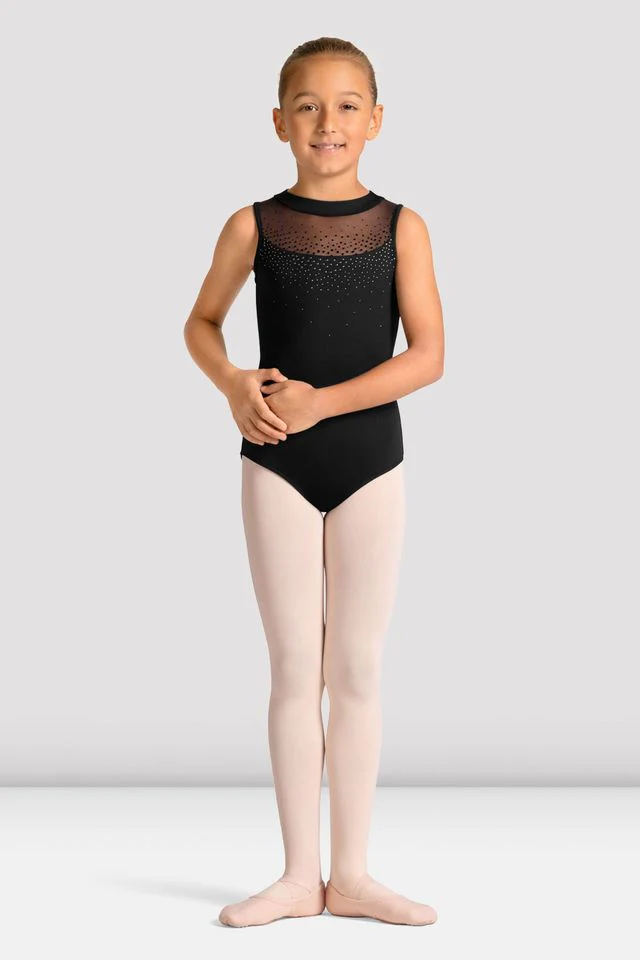 Girls Mirella Celestia Zip Back Printed Leotard