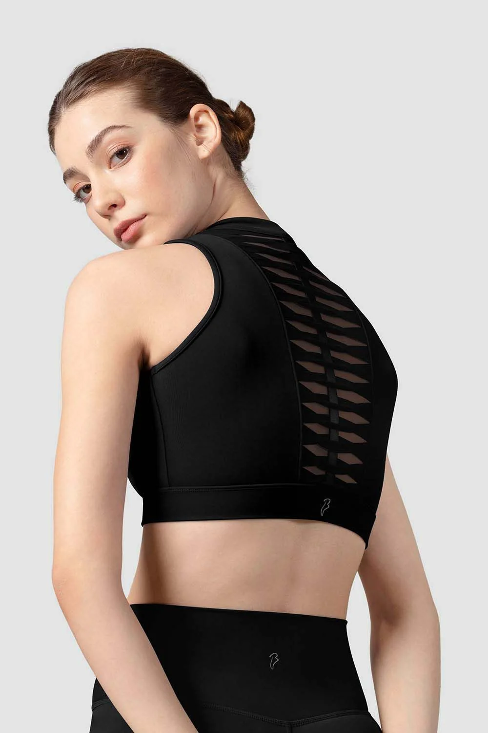 Ladies Alix Zip Front Crop Top - Image 2