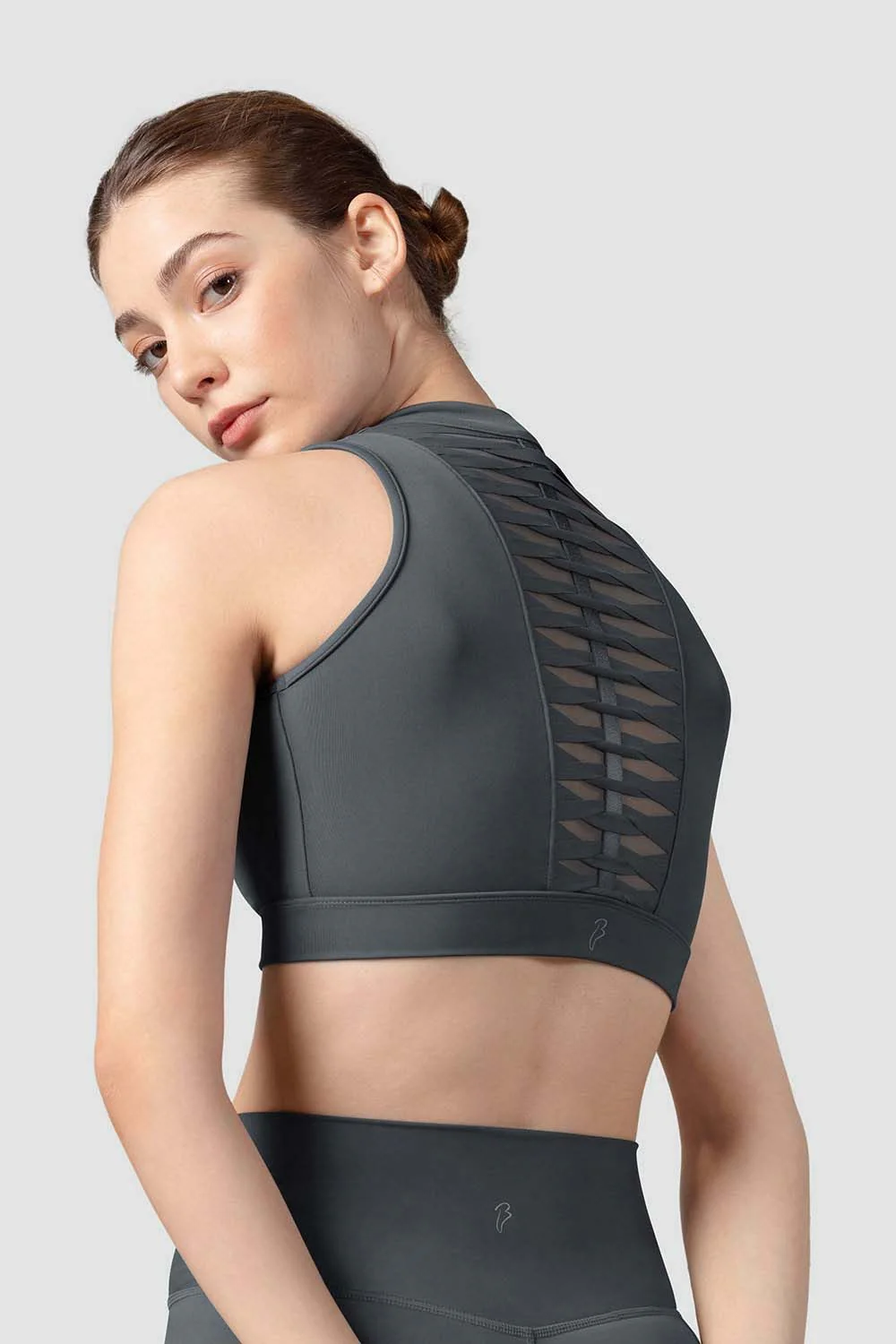 Ladies Alix Zip Front Crop Top - Image 2