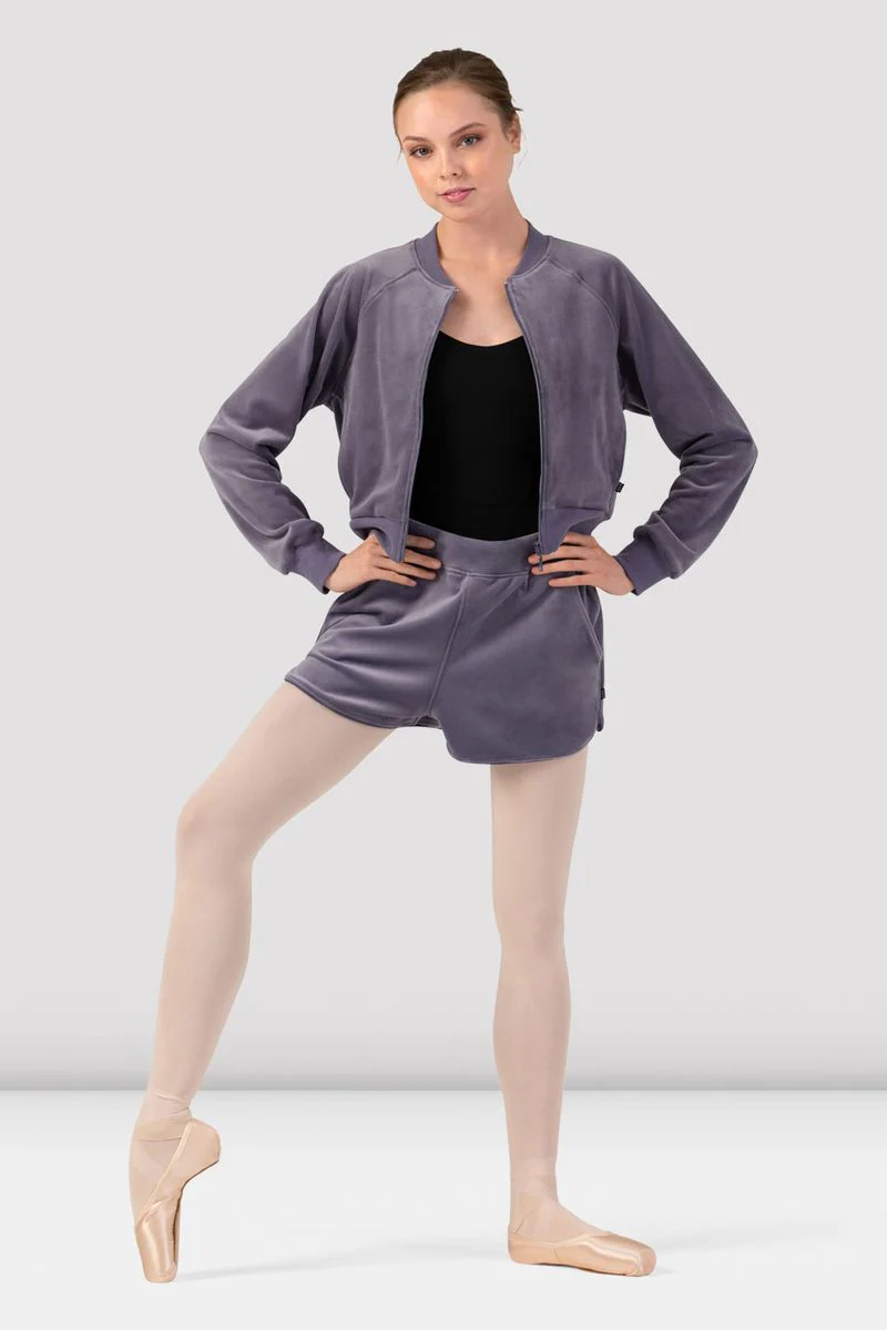 Ladies Amanda Velvet Bomber Jacket - Image 3