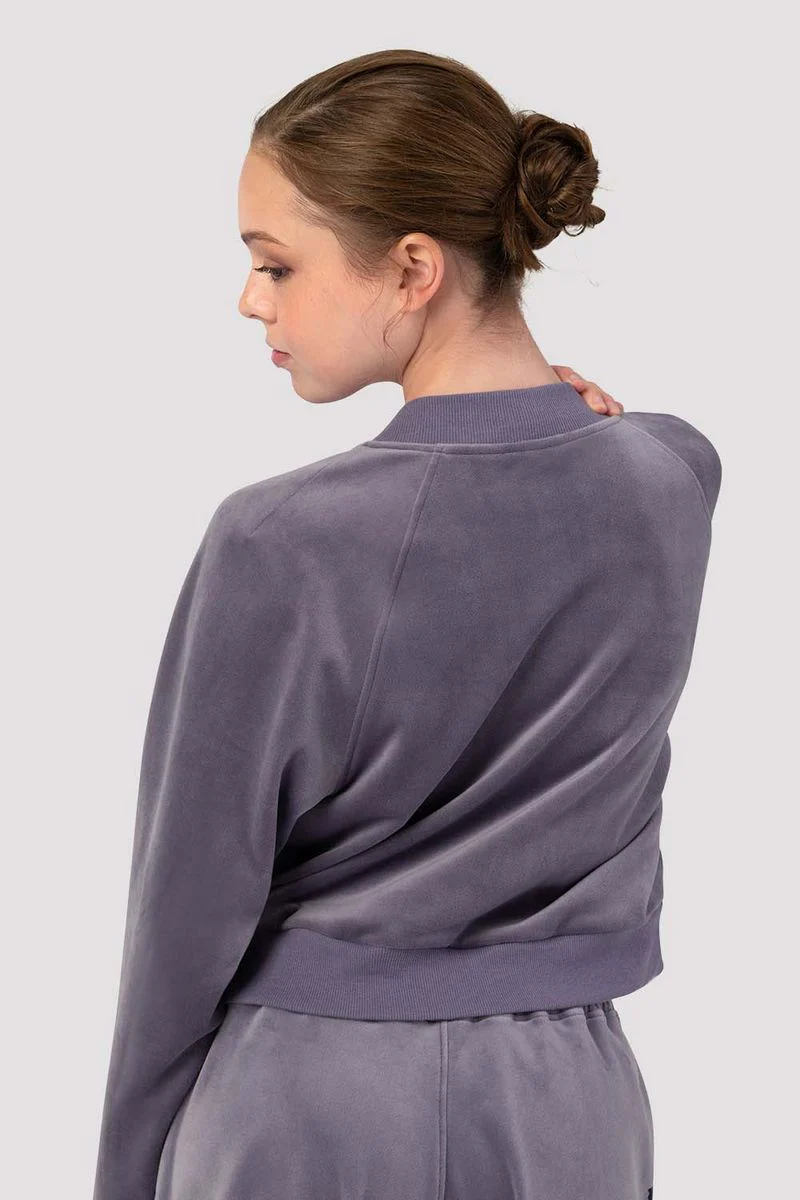 Ladies Amanda Velvet Bomber Jacket - Image 4