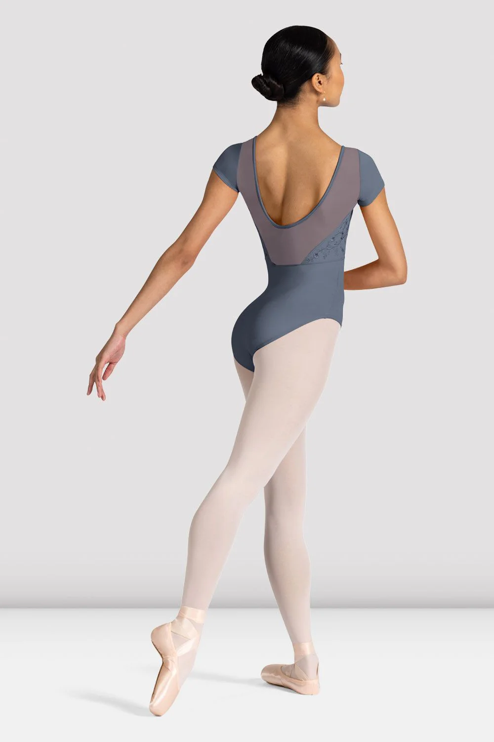 Ladies Aster Floral Cap Sleeve Leotard - Image 2