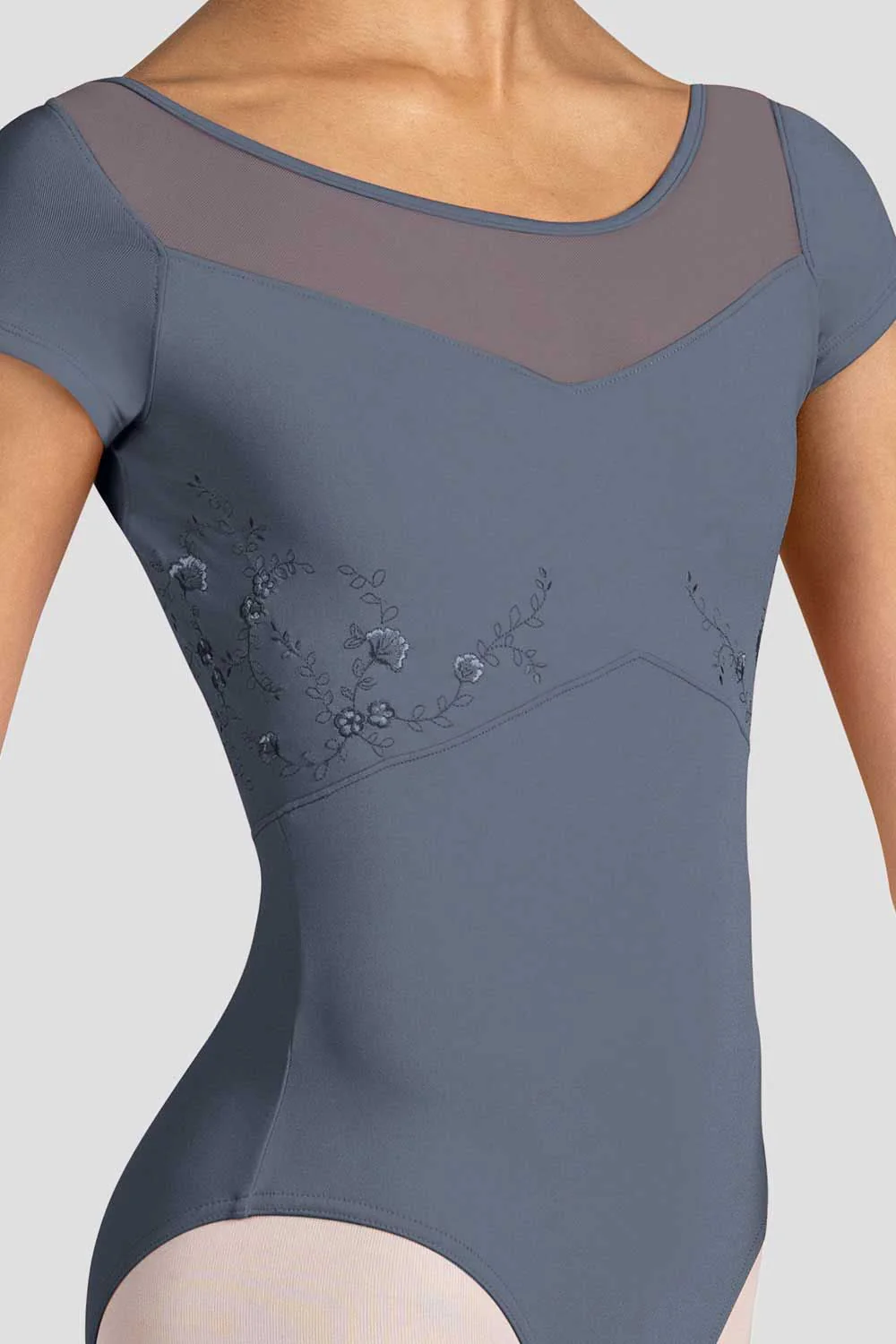 Ladies Aster Floral Cap Sleeve Leotard - Image 3
