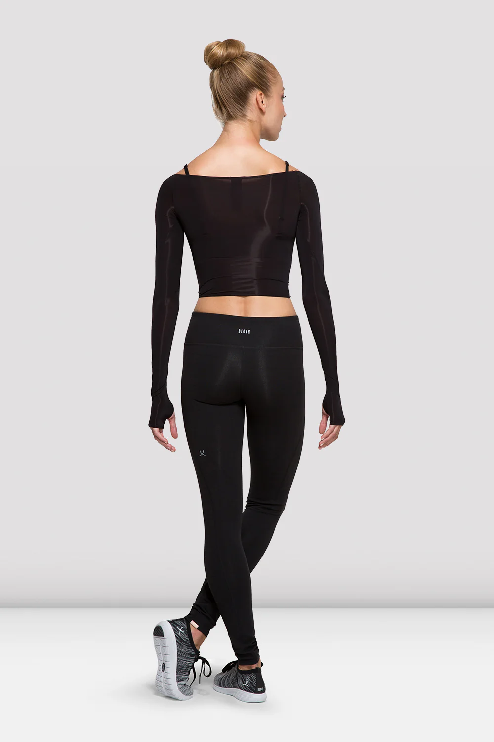 Ladies Bloch Logo Long Sleeve Crop Top - Image 2