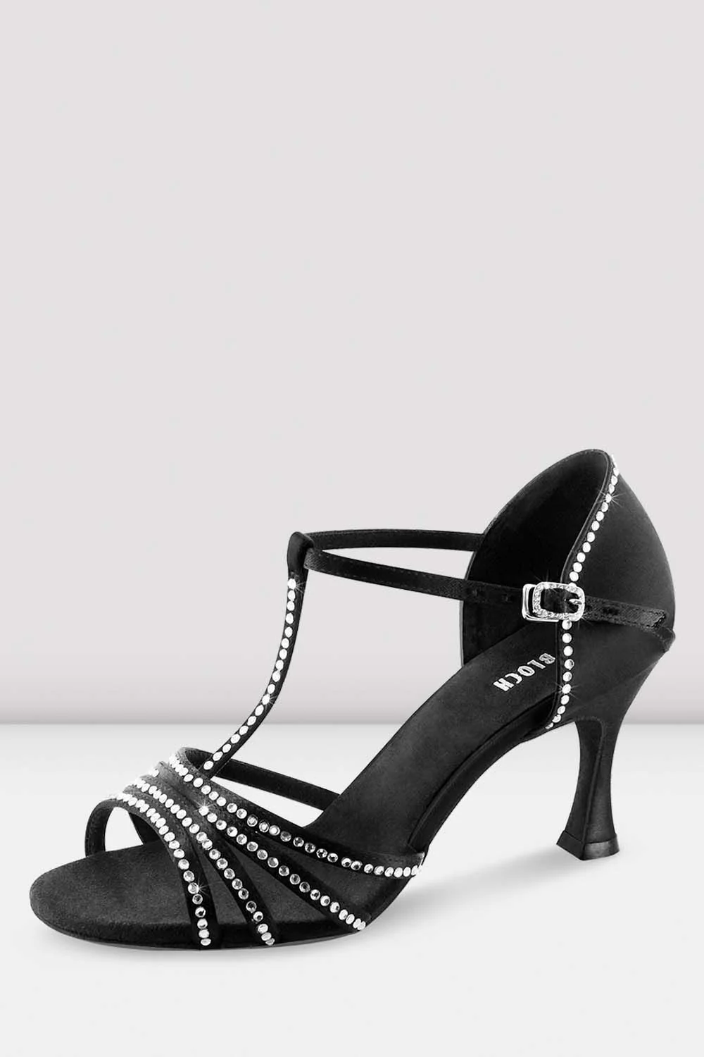 Ladies Guilia 3.15 inch Satin Diamante Latin Shoes - Image 2