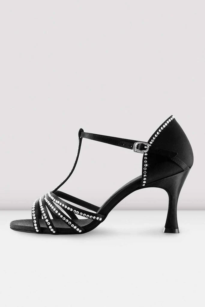 Ladies Guilia Satin Diamante Latin Shoes - Image 2